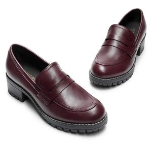 Dream Paris Maroon Chunky Loafers